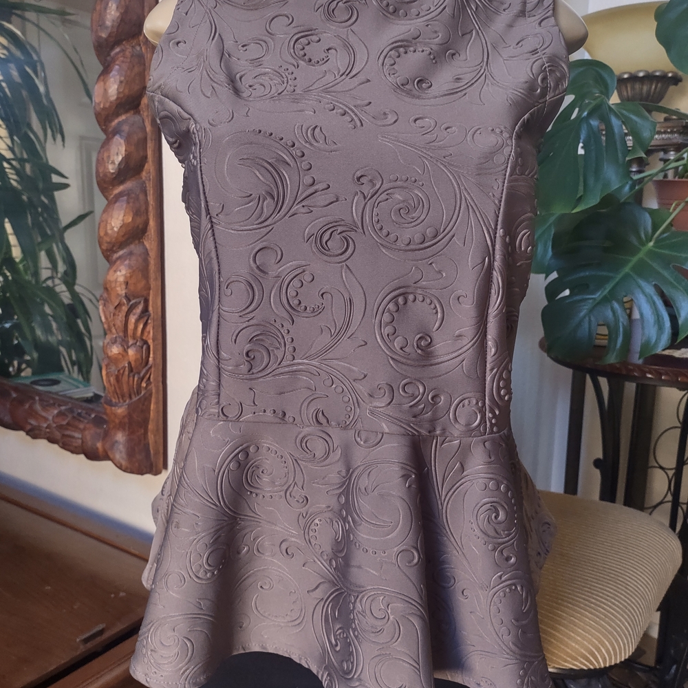 Elegant Brown Sleeveless Blouse